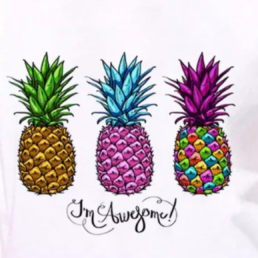 30% OFF NWT New pineapple 🍍 white t-shirt tee S - Picture 3 of 3